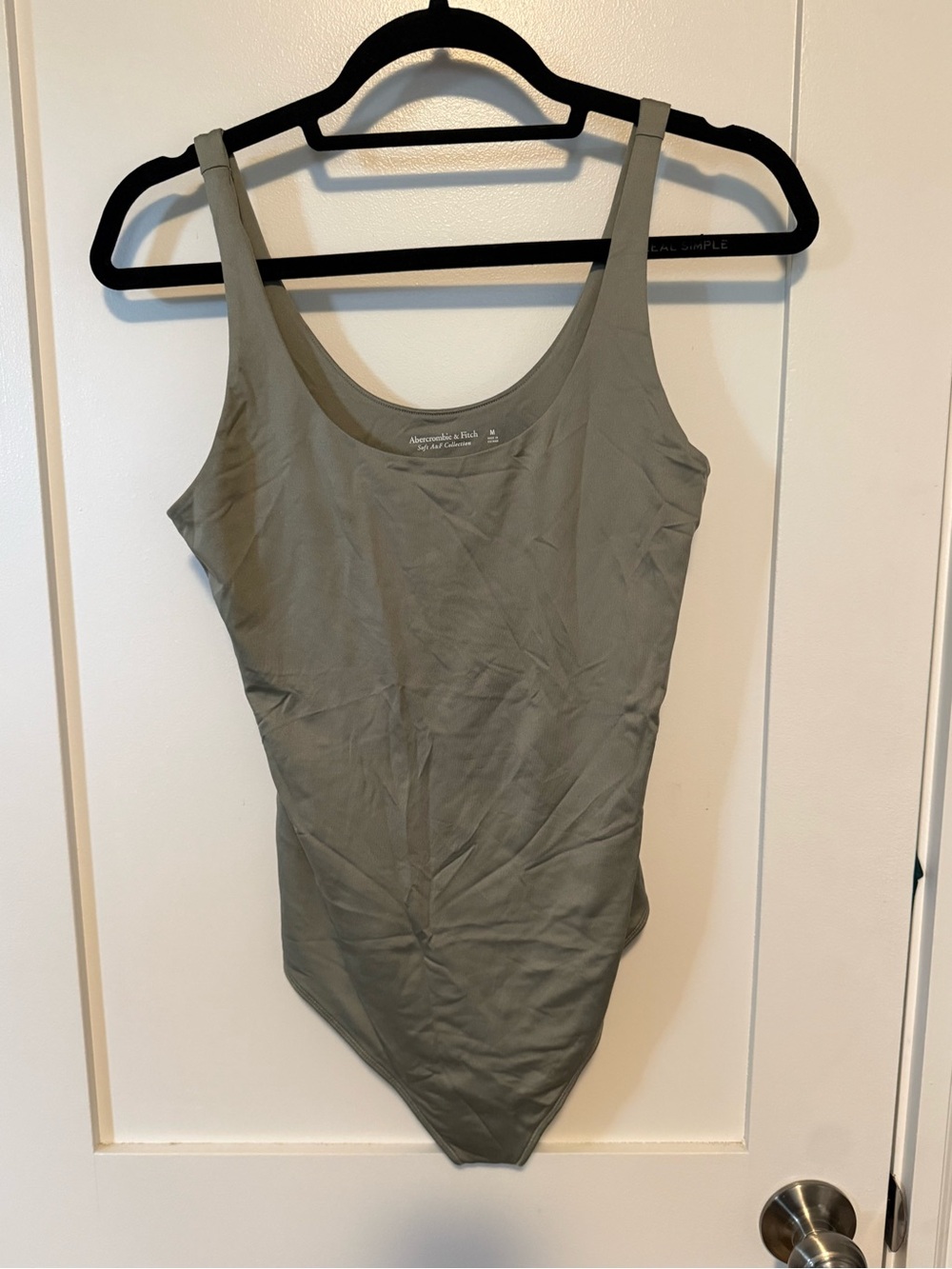 Abercrombie & Fitch Olive Scoop Neck Tank Bodysuit